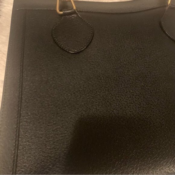 SOLD Gucci Vintage Princess Diana Bag Bamboo Handle Tote Black Leather - Picture 12 of 17